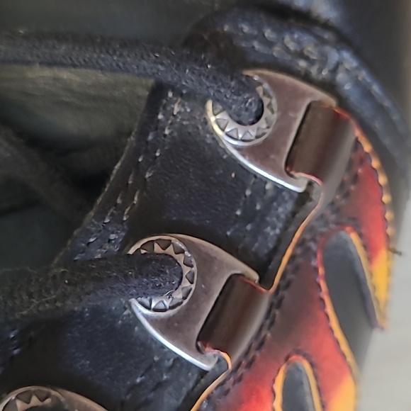 Harley-Davidson Kids Black and Yellow Flame Boots Size 5.5 - Picture 6 of 14